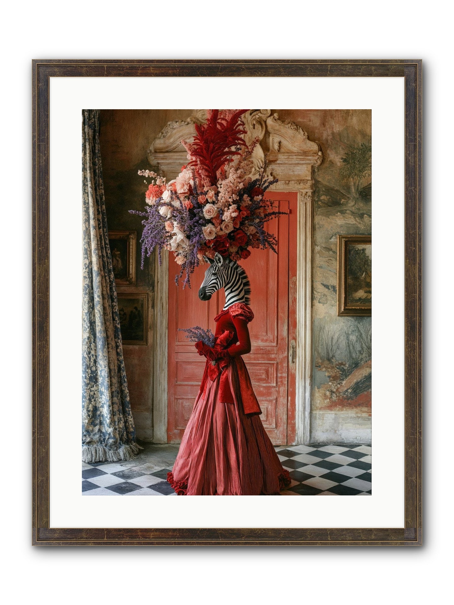 Extravagant Hearts Garden Better Framed Print - Slimwoods Black/Gold 18x24