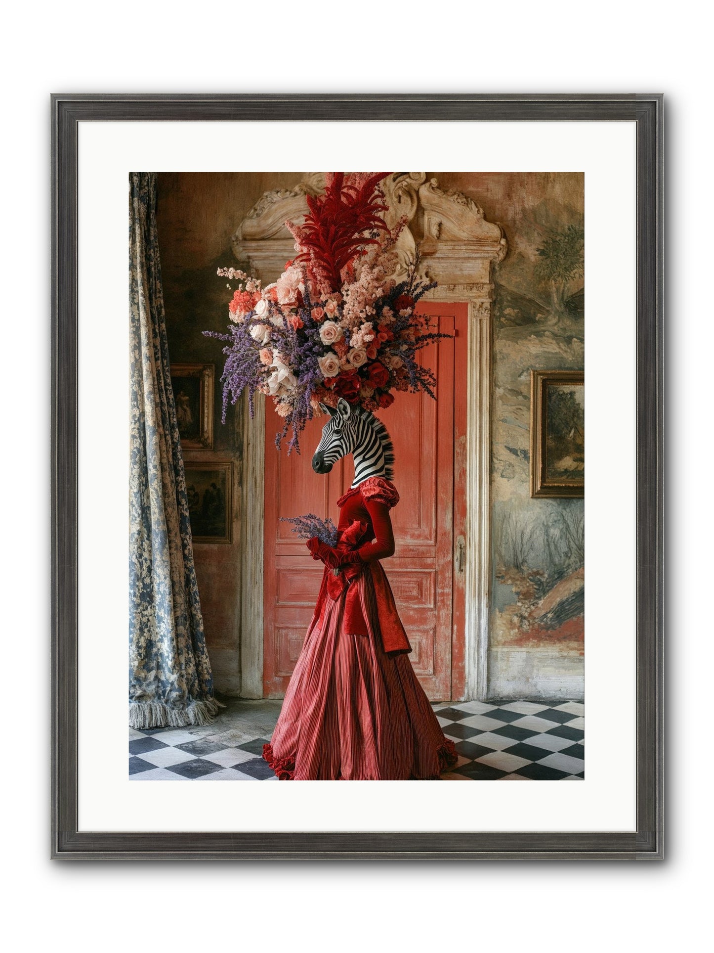 Extravagant Hearts Garden Better Framed Print - Slimwoods Black/Silver 18x24