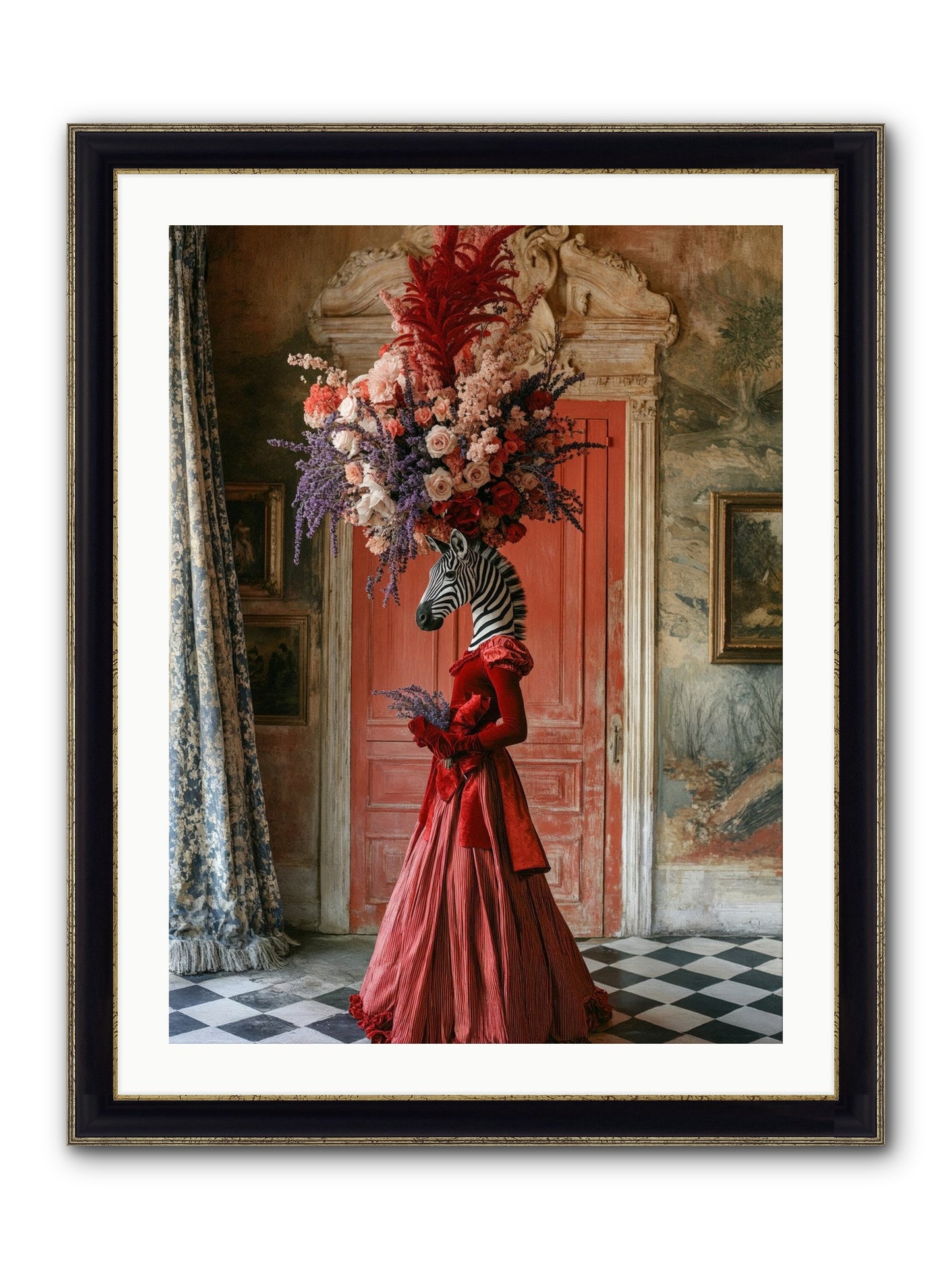 Extravagant Hearts Garden Better Framed Print - Black & Gold 24x32