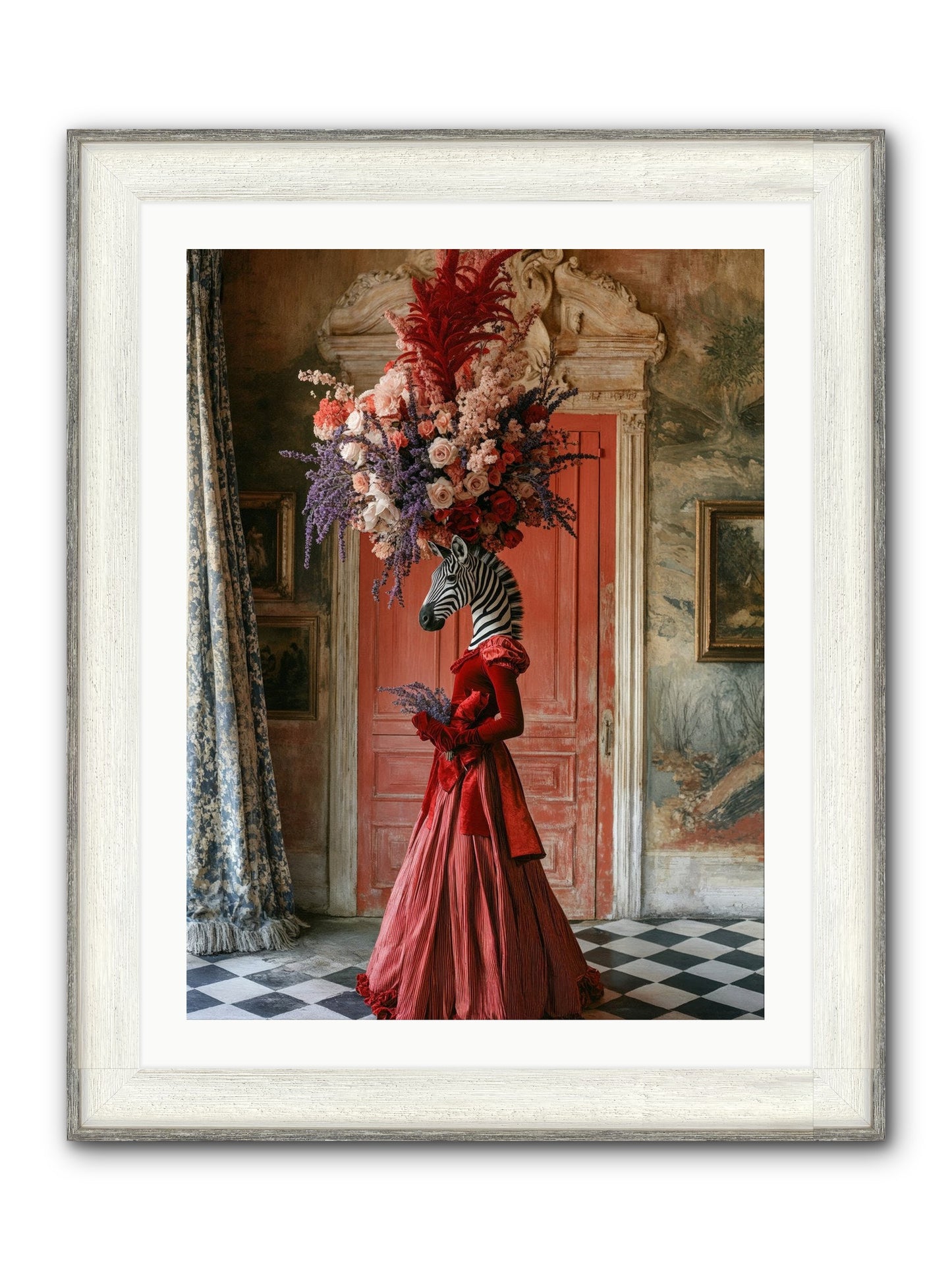 Extravagant Hearts Garden Better Framed Print - Driftwood White 24x32