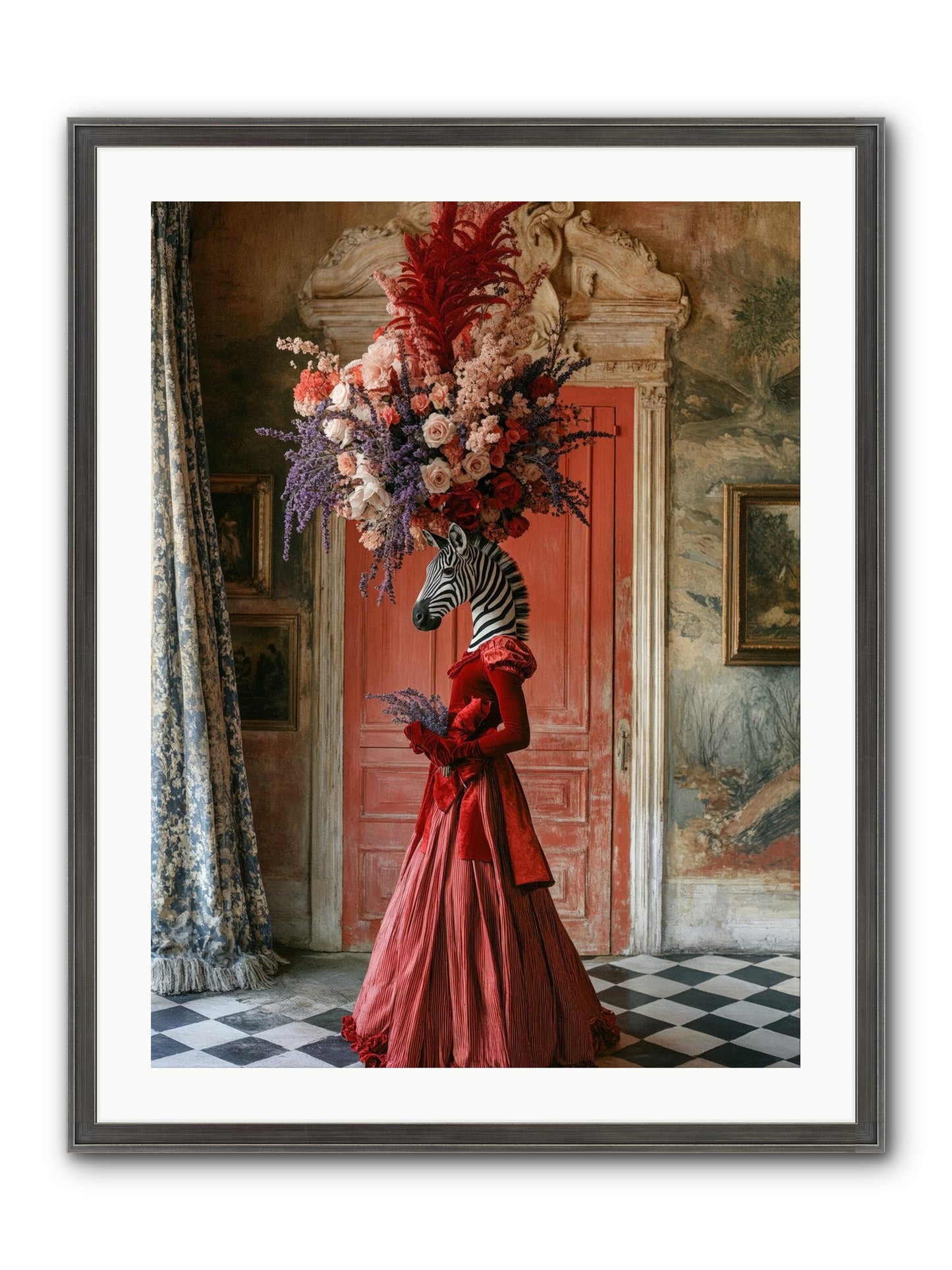 Extravagant Hearts Garden Better Framed Print - Slimwoods Black/Silver 24x32