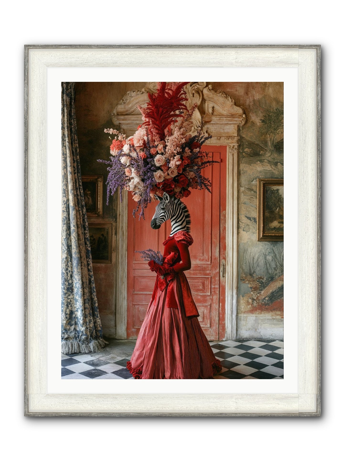 Extravagant Hearts Garden Better Framed Print - Driftwood White 30x40