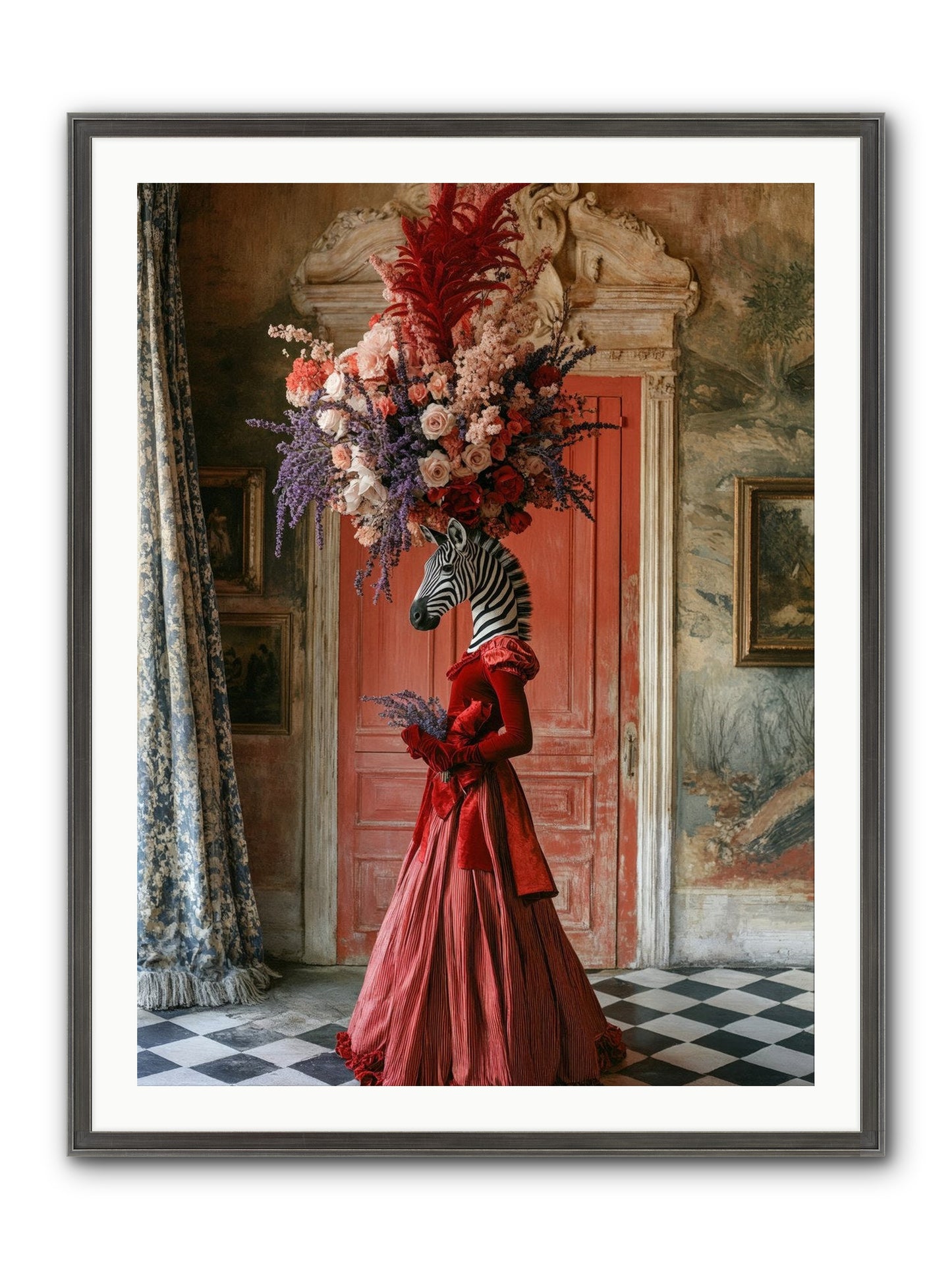 Extravagant Hearts Garden Better Framed Print - Slimwoods Black/Silver 30x40