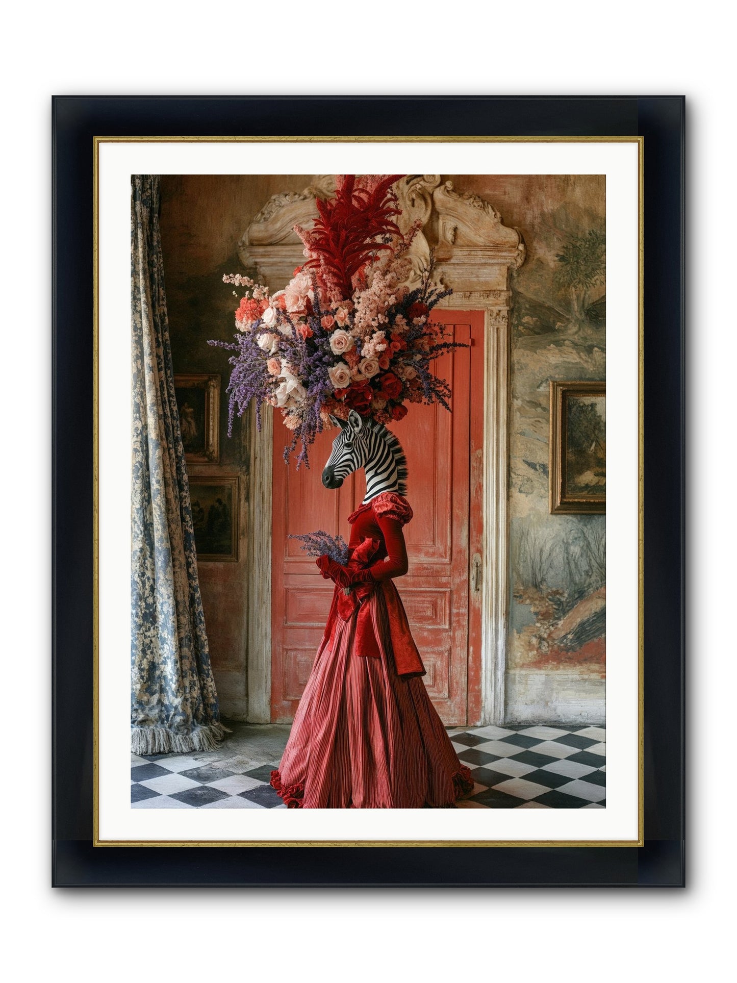 Extravagant Hearts Garden Better Framed Print - Wide Black w/Gold 30x40
