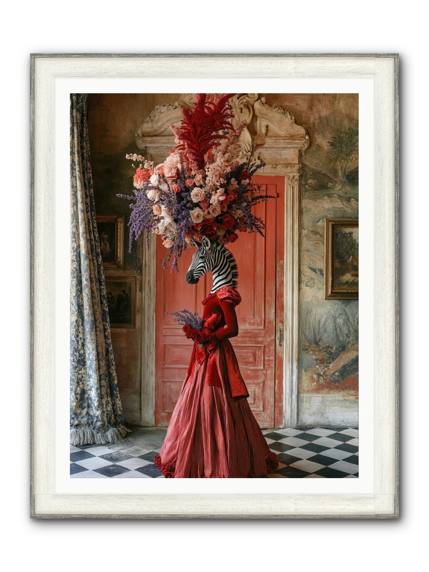 Extravagant Hearts Garden Better Framed Print - Driftwood White 36x48