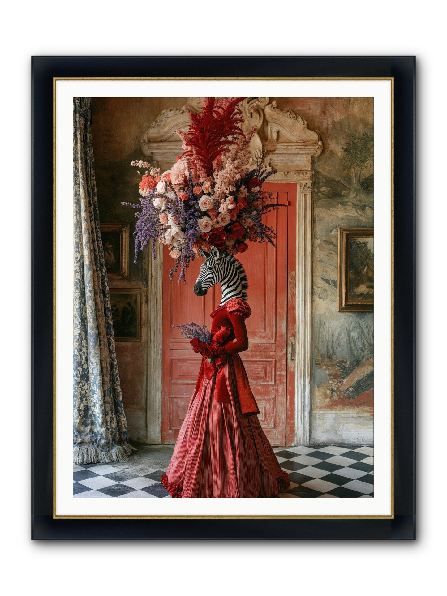 Extravagant Hearts Garden Better Framed Print - Wide Black w/Gold 36x48