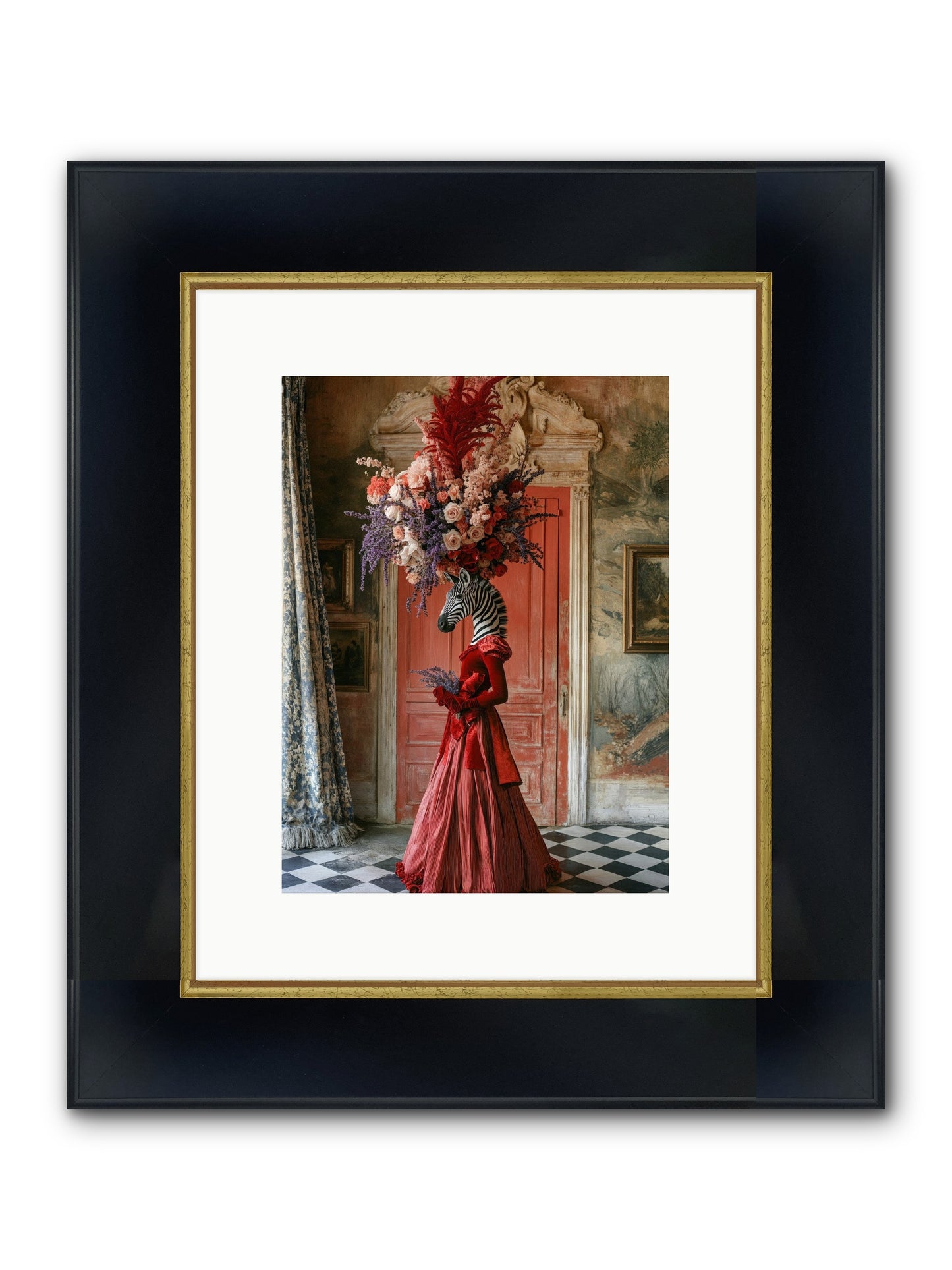 Extravagant Hearts Garden Better Framed Print - Wide Black w/Gold 9x12