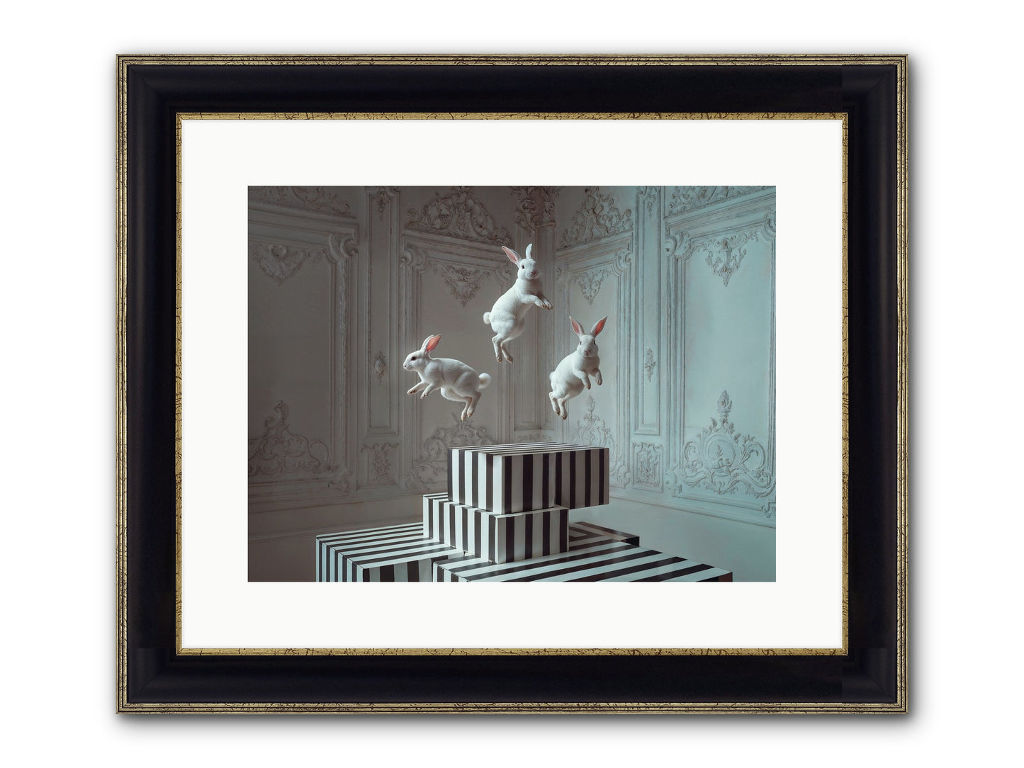 Fête Royale No.2 Framed Print - Black & Gold 16x12