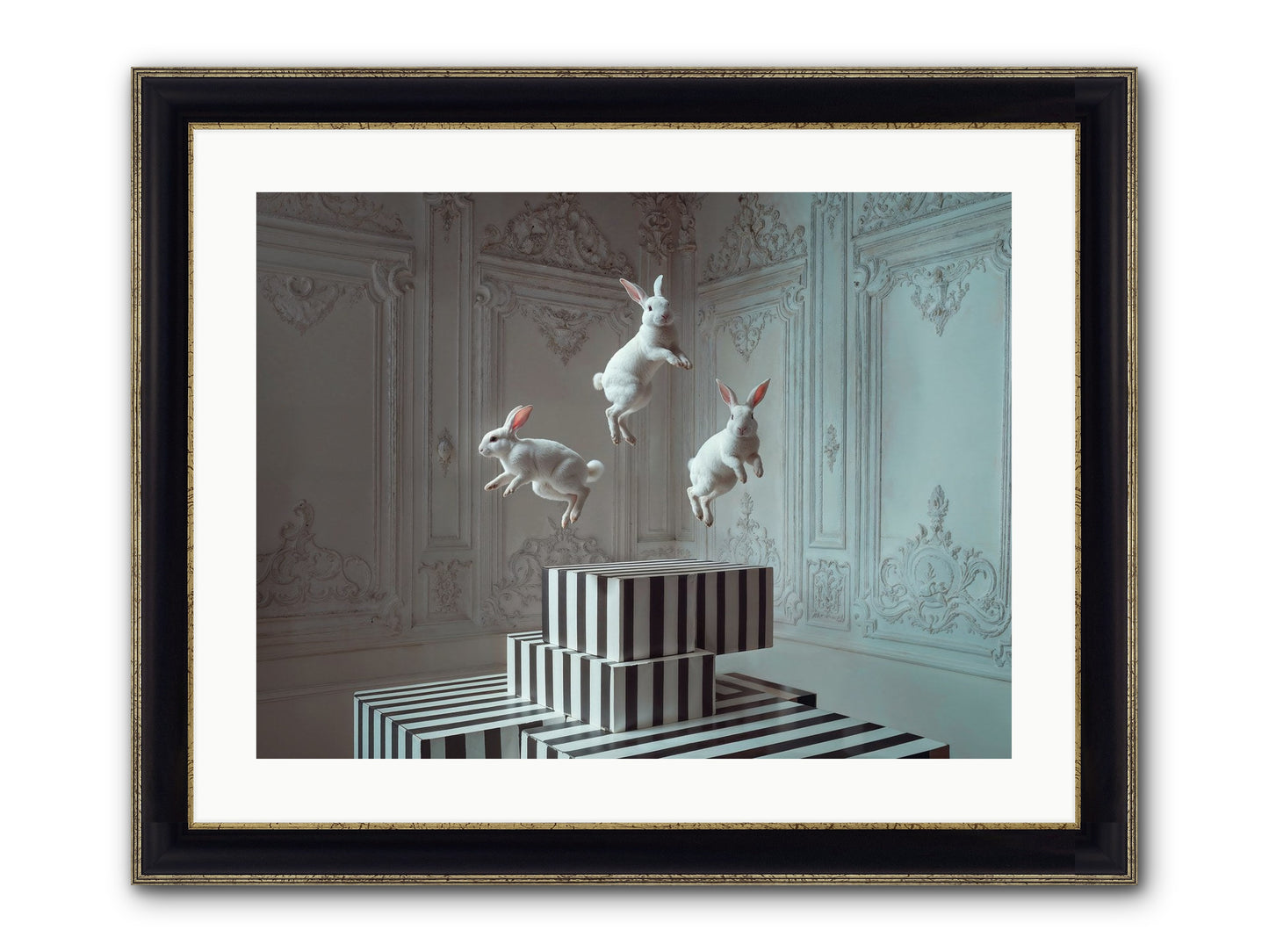 Fête Royale No.2 Framed Print - Black & Gold 24x18