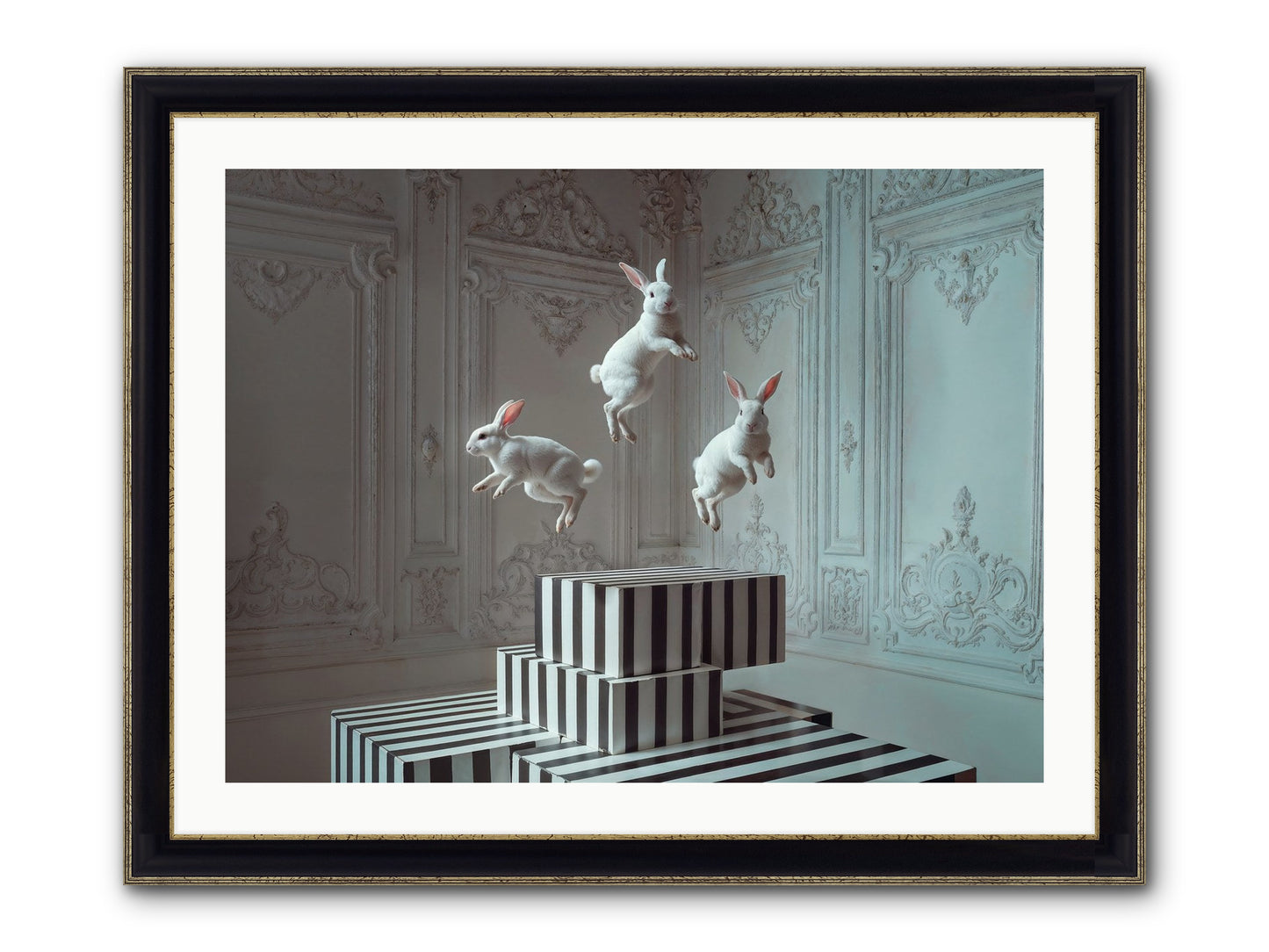 Fête Royale No.2 Framed Print - Black & Gold 32x24