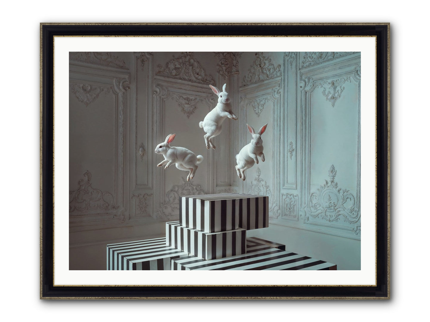Fête Royale No.2 Framed Print - Black & Gold 40x30