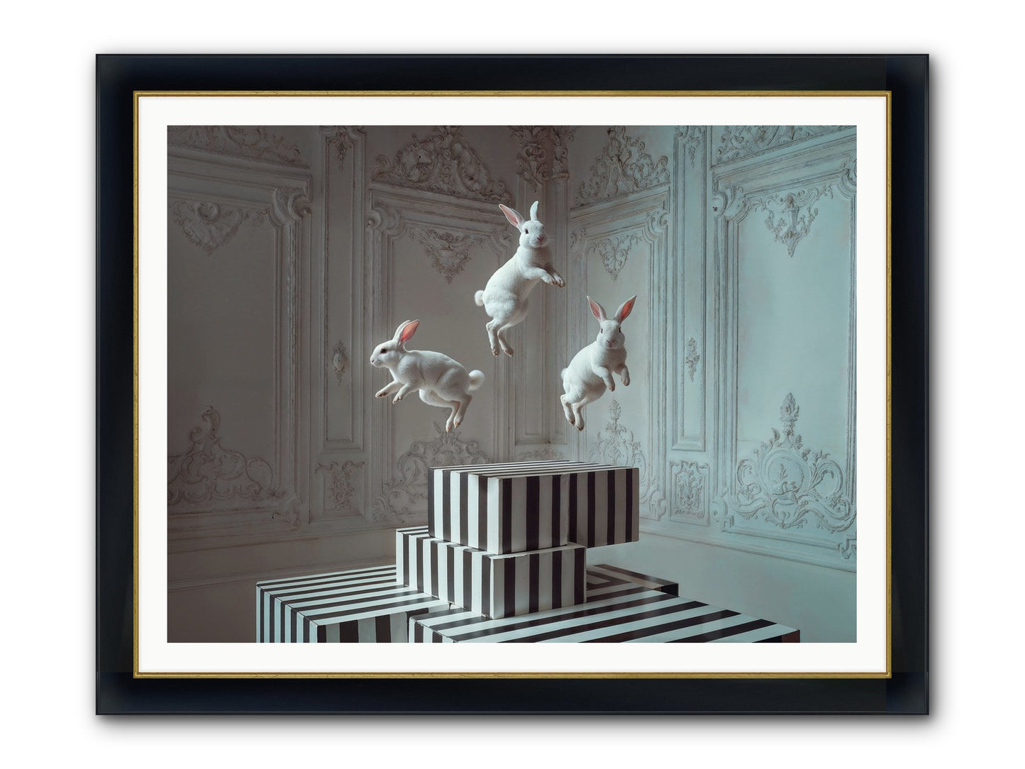 Fête Royale No.2 Framed Print - Wide Black w/Gold 48x36