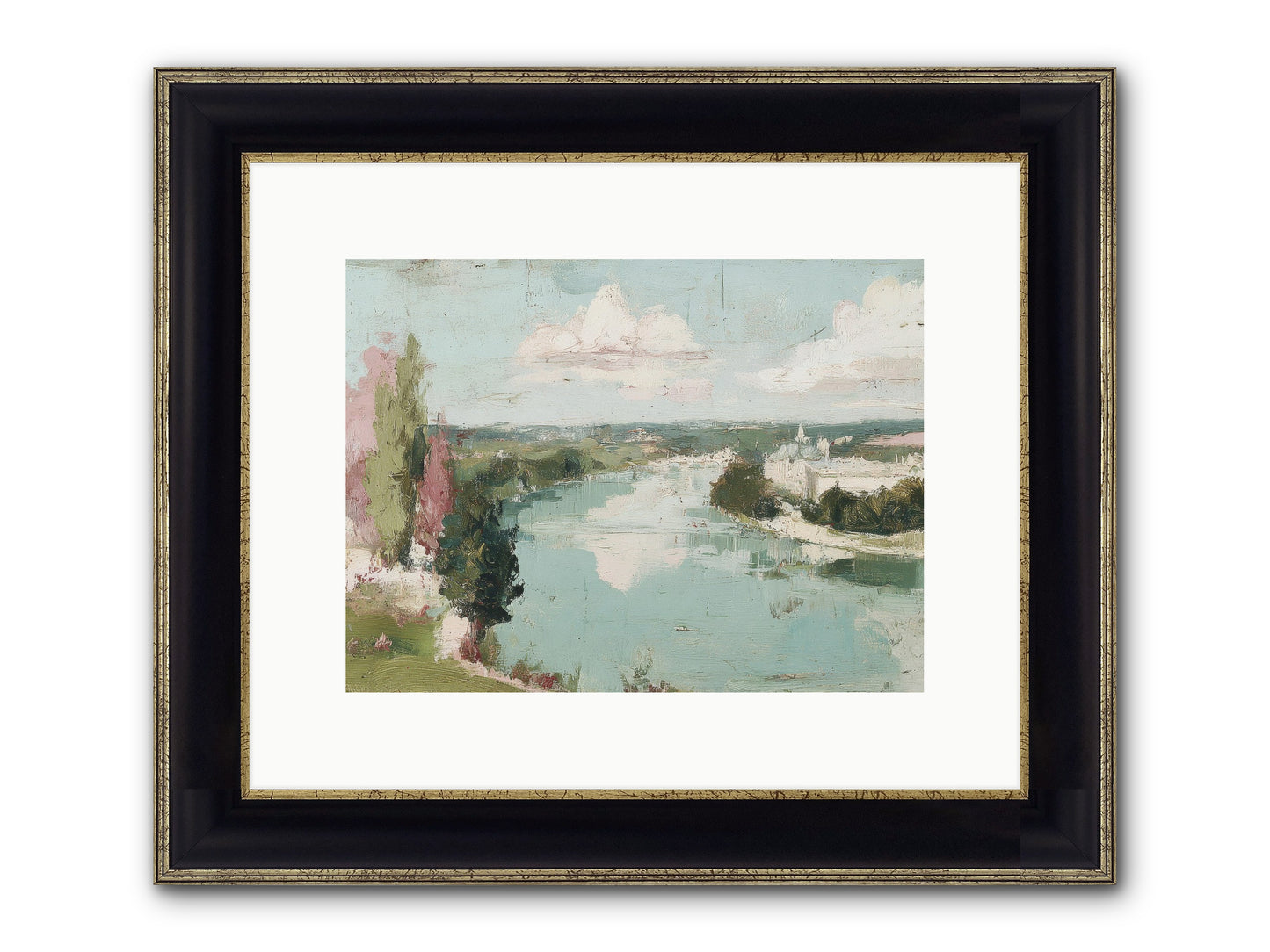 Fading Into Distance Framed Print - Black & Gold 12x9