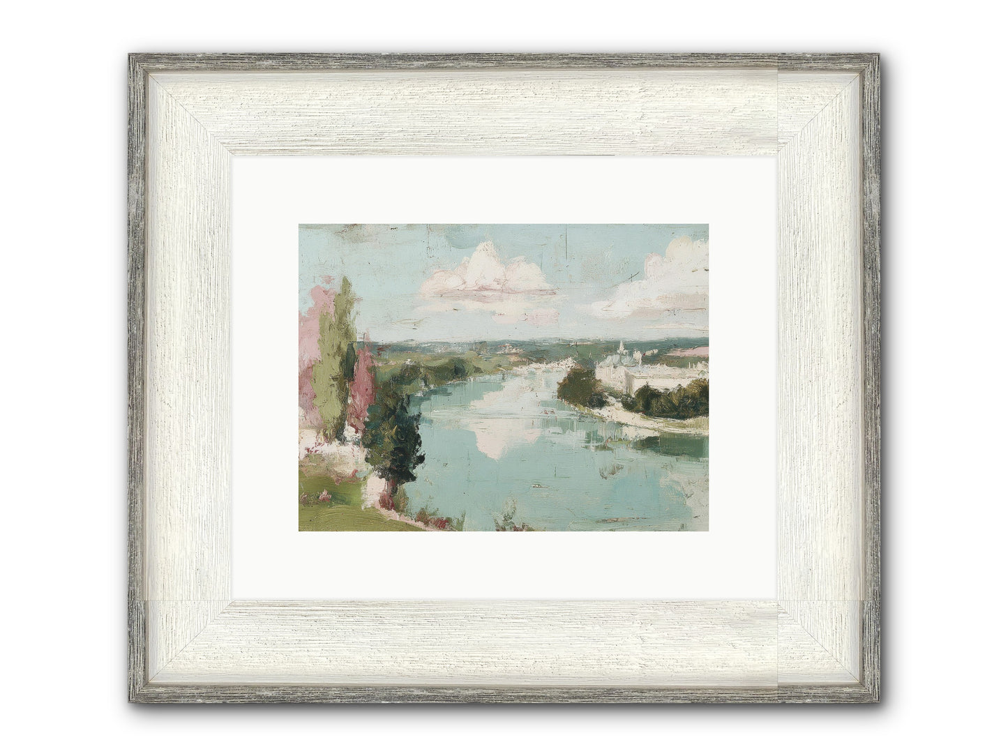 Fading Into Distance Framed Print - Driftwood White 12x9