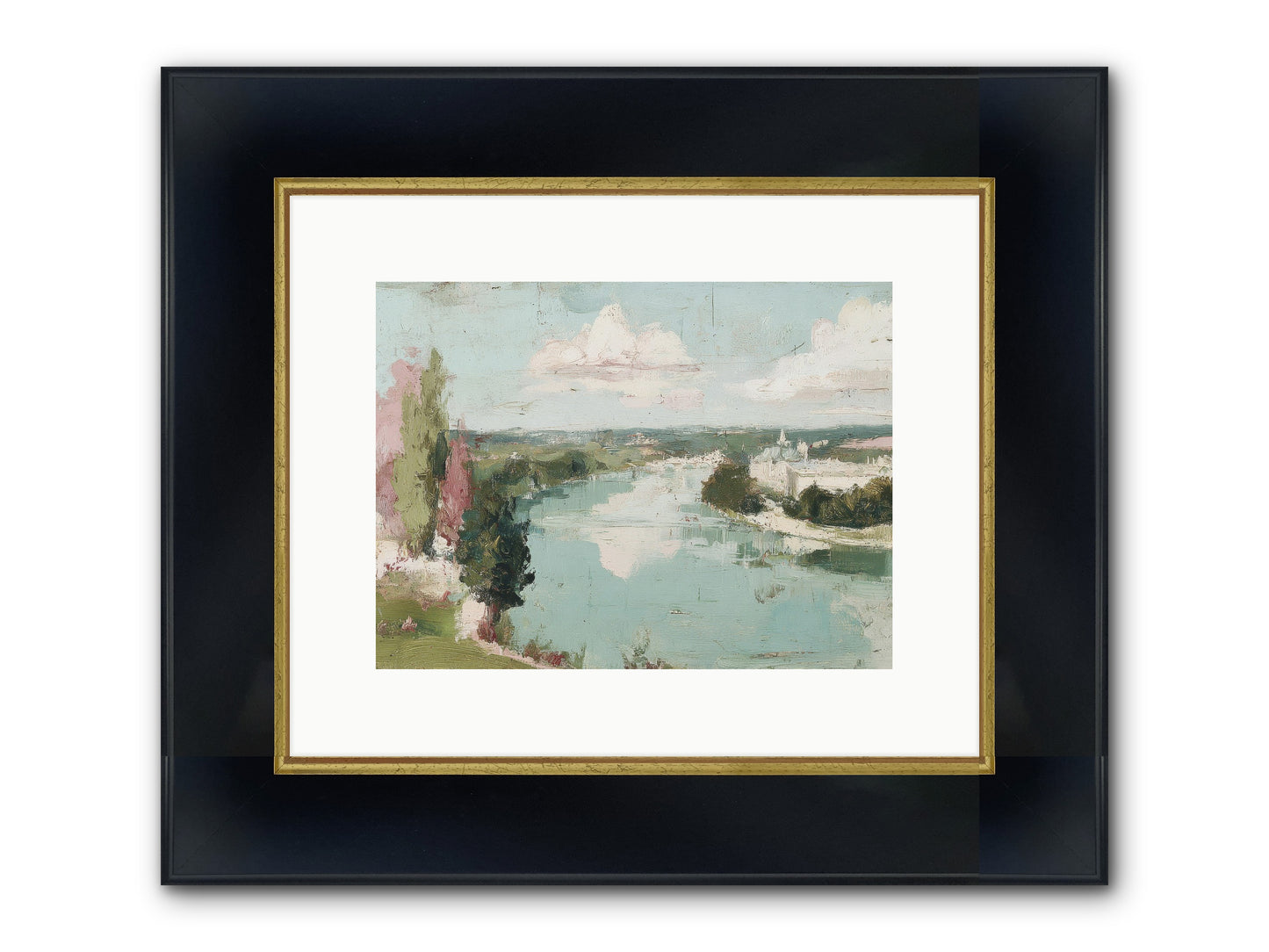 Fading Into Distance Framed Print - Wide Black w/Gold 12x9