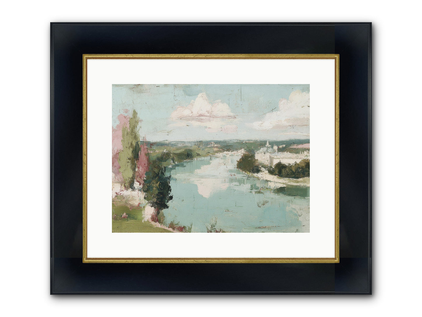 Fading Into Distance Framed Print - Wide Black w/Gold 16x12