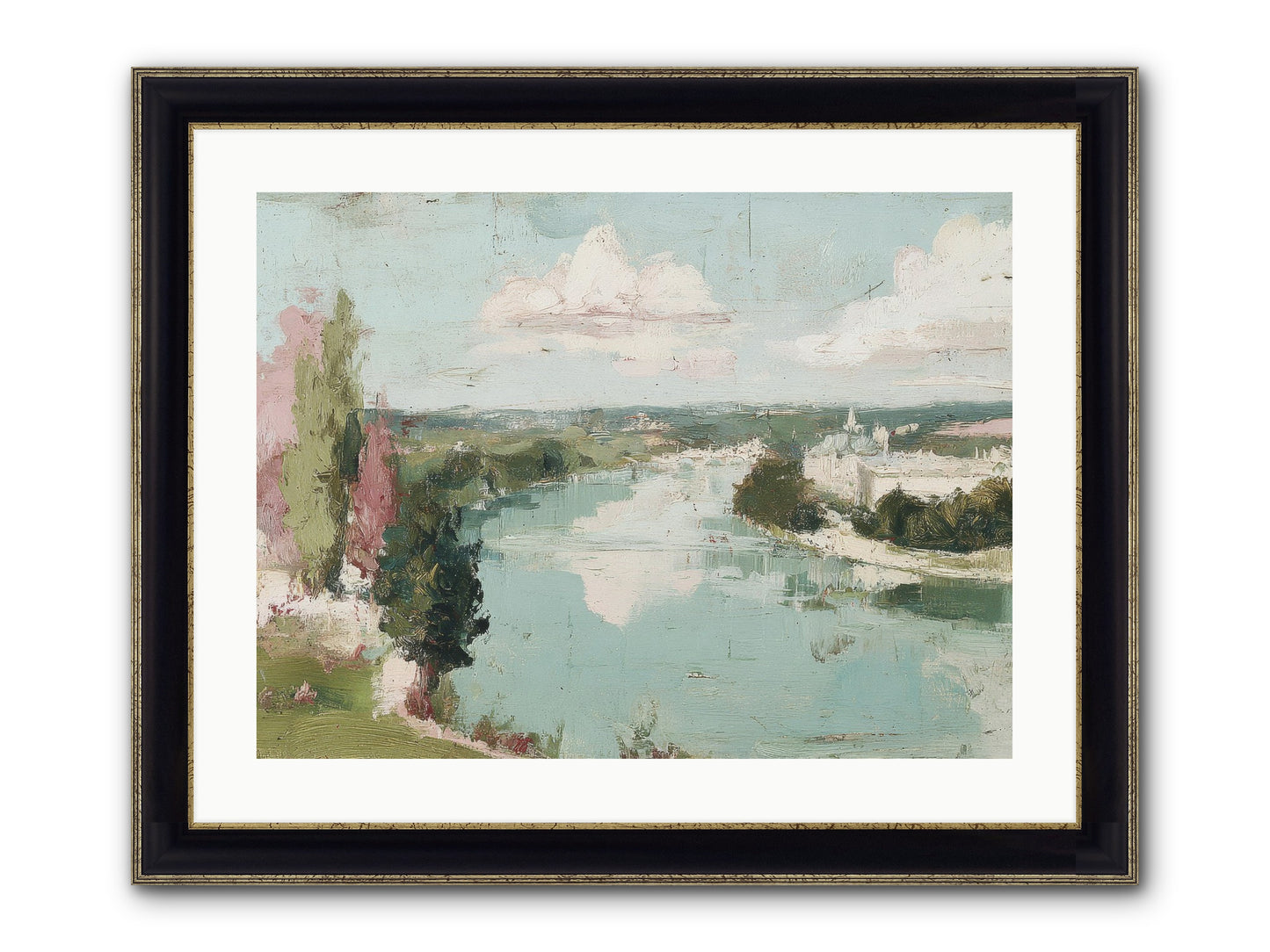 Fading Into Distance Framed Print - Black & Gold 24x18