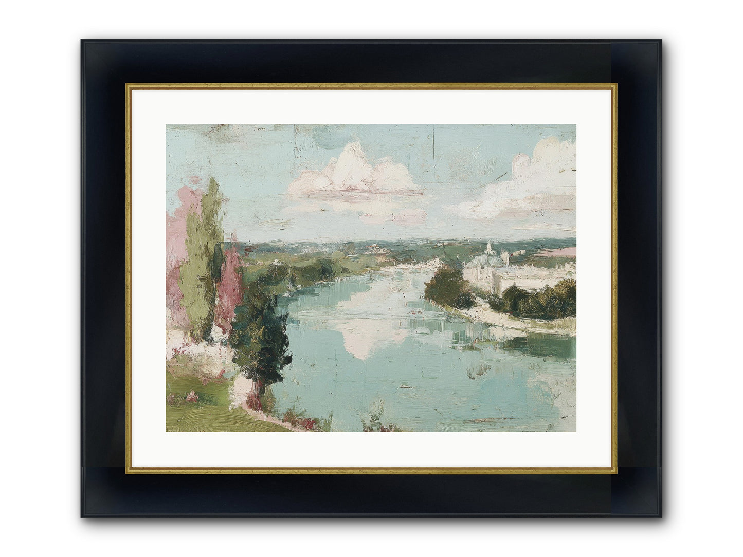 Fading Into Distance Framed Print - Wide Black w/Gold 24x18