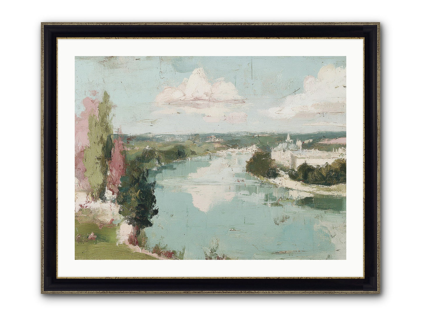 Fading Into Distance Framed Print - Black & Gold 32x24