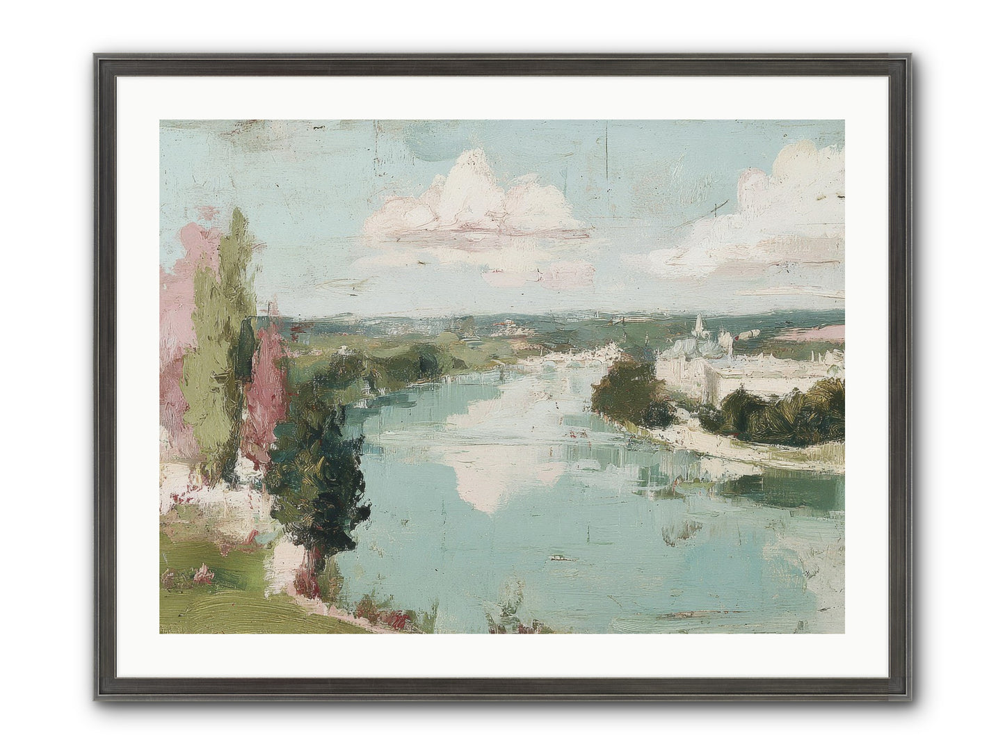 Fading Into Distance Framed Print - Slimwoods Black/Silver 32x24