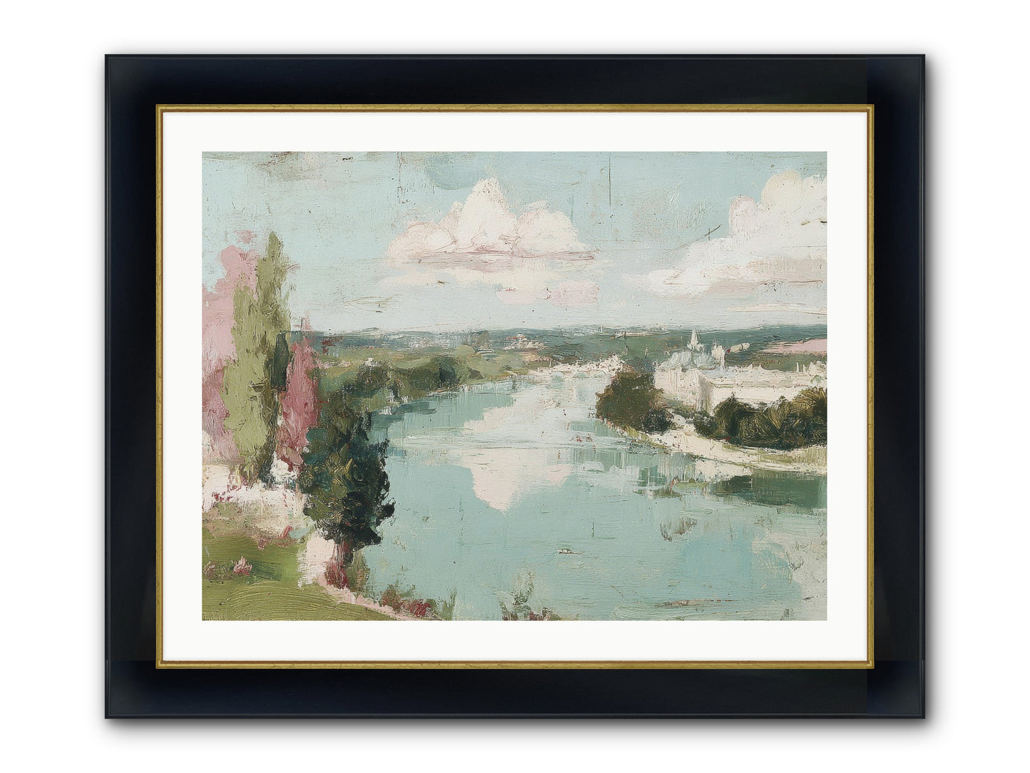 Fading Into Distance Framed Print - Wide Black w/Gold 32x24