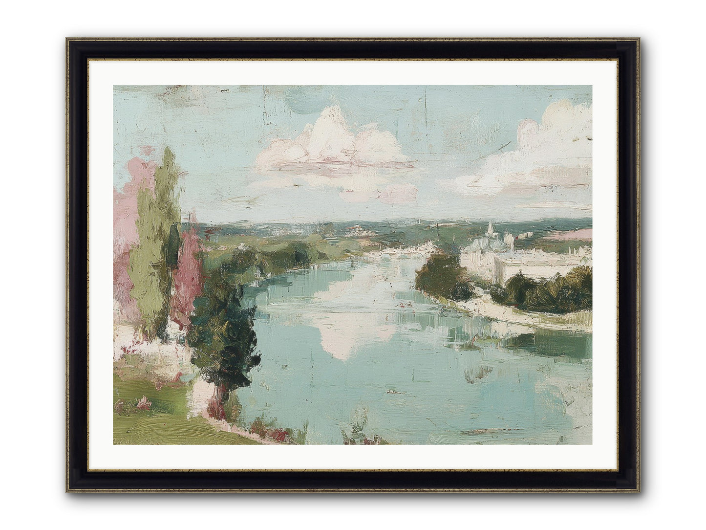 Fading Into Distance Framed Print - Black & Gold 40x30
