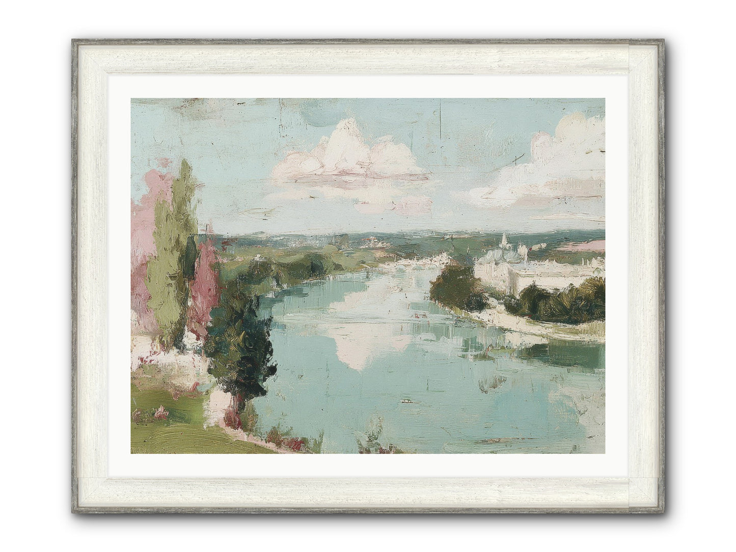 Fading Into Distance Framed Print - Driftwood White 40x30