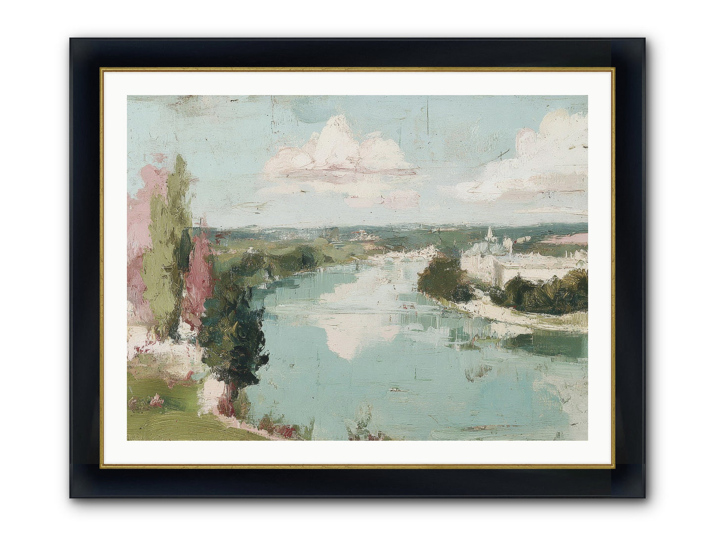 Fading Into Distance Framed Print - Wide Black w/Gold 40x30