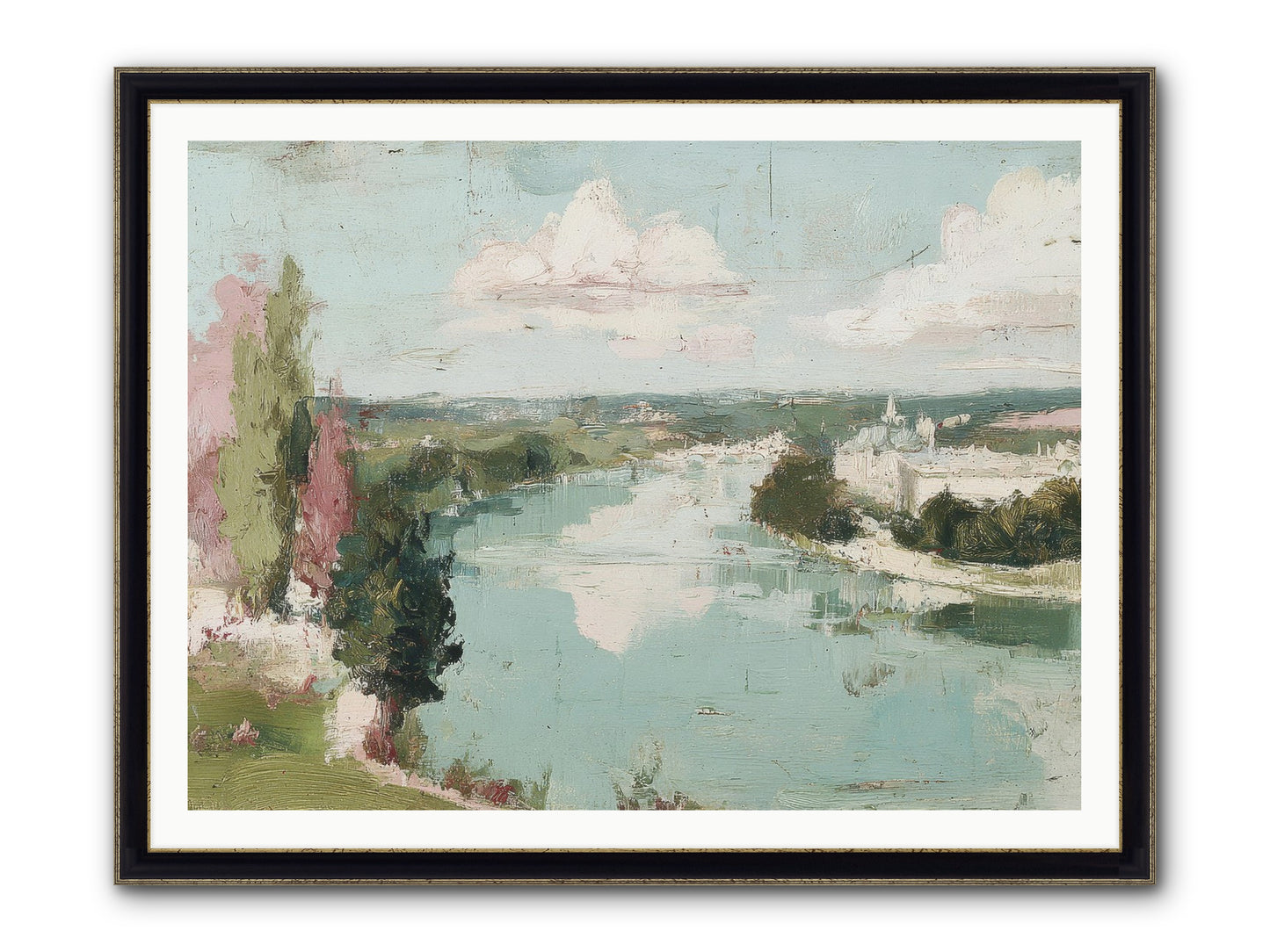 Fading Into Distance Framed Print - Black & Gold 48x36