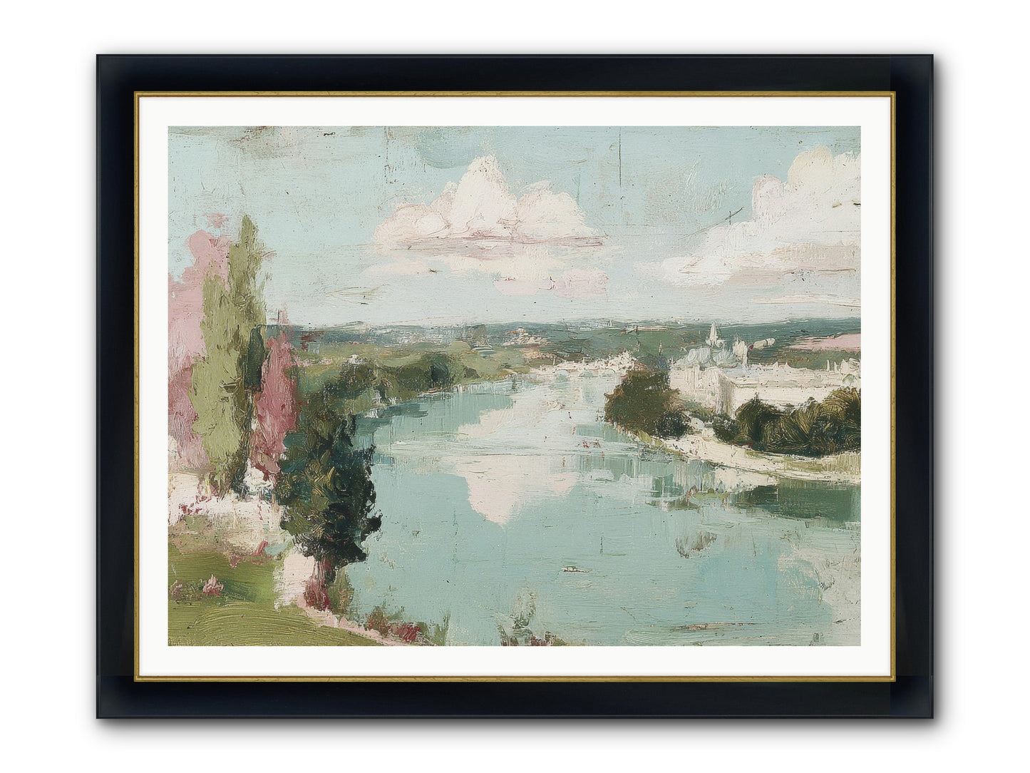 Fading Into Distance Framed Print - Wide Black w/Gold 48x36