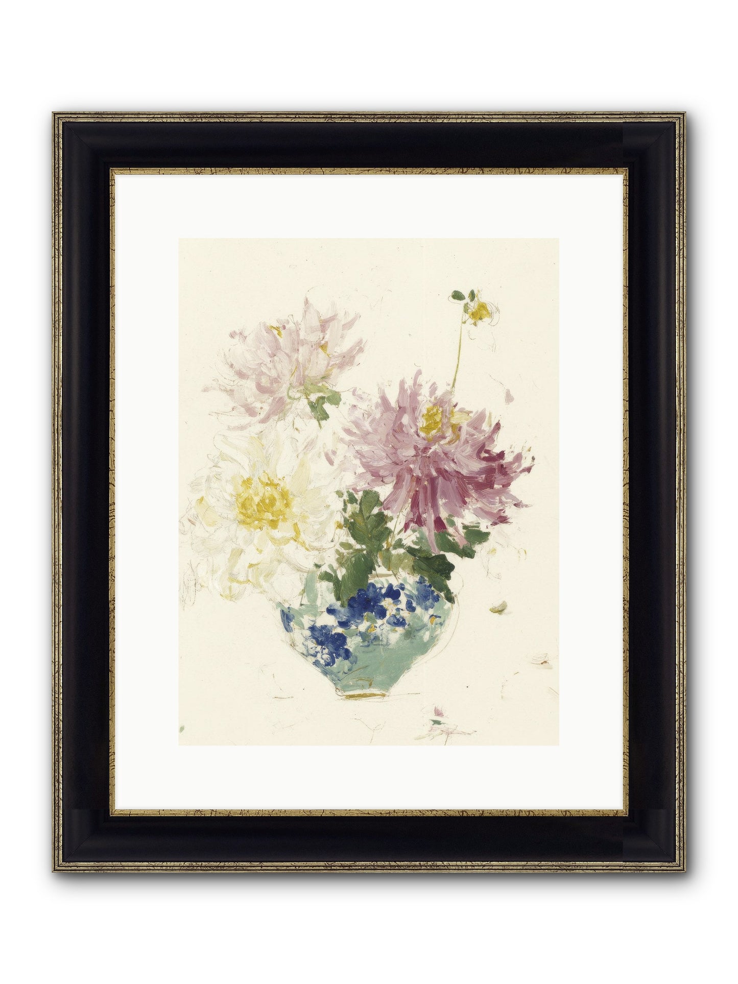 Fading Softly Framed Print - Black & Gold 12x16