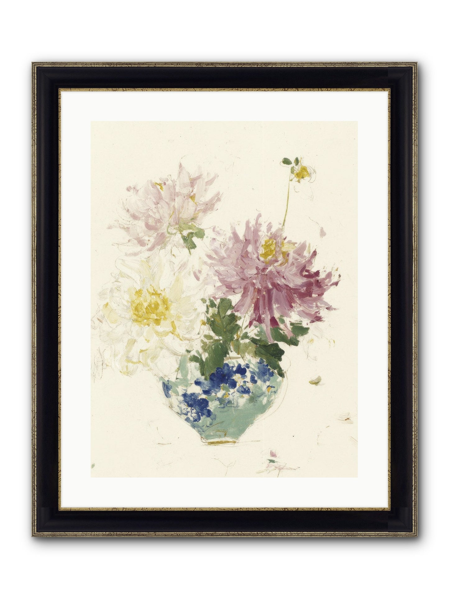 Fading Softly Framed Print - Black & Gold 18x24