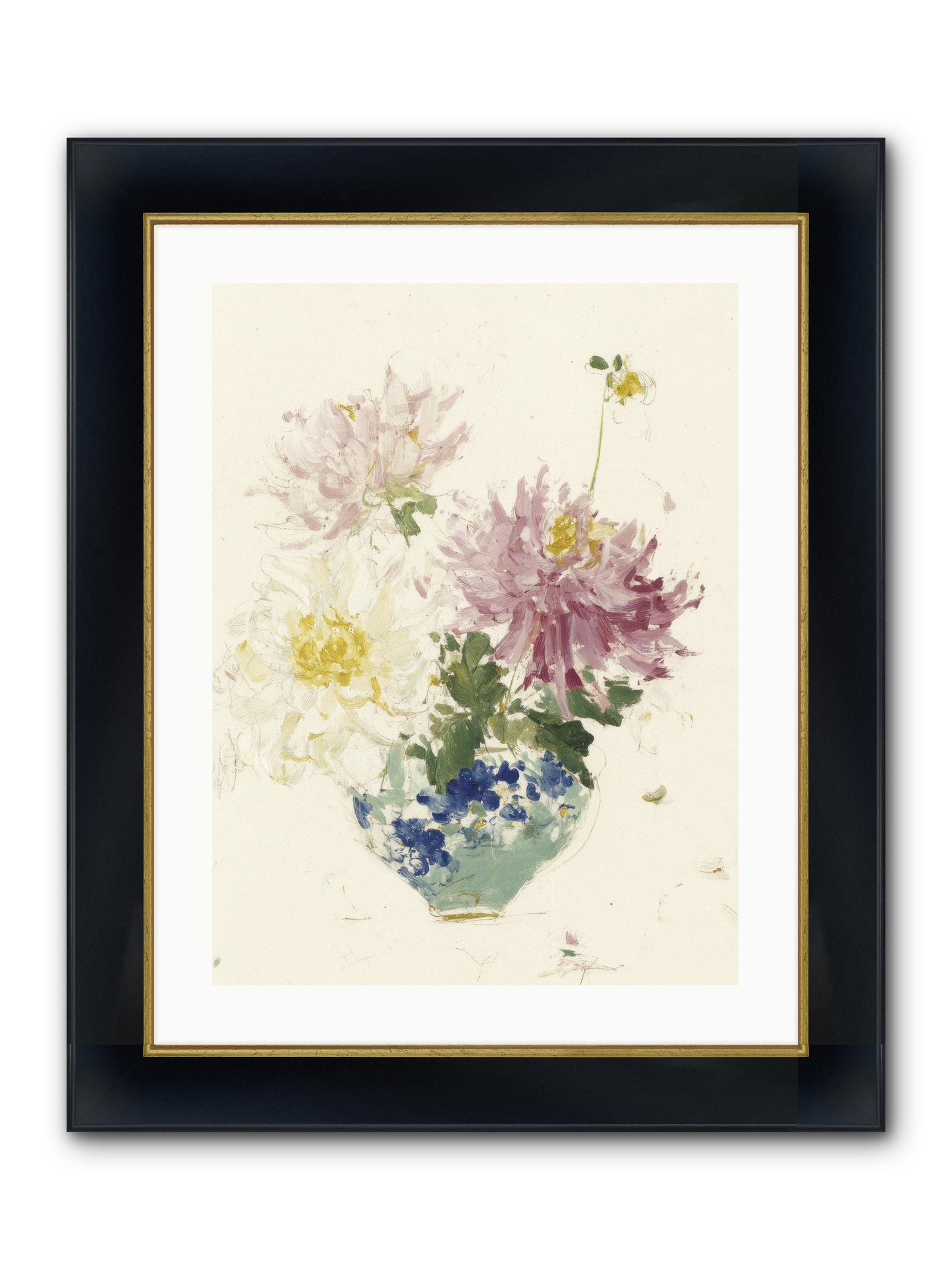 Fading Softly Framed Print - Wide Black w/Gold 18x24