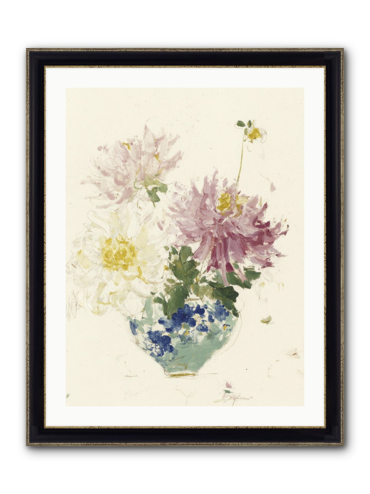 Fading Softly Framed Print - Black & Gold 24x32