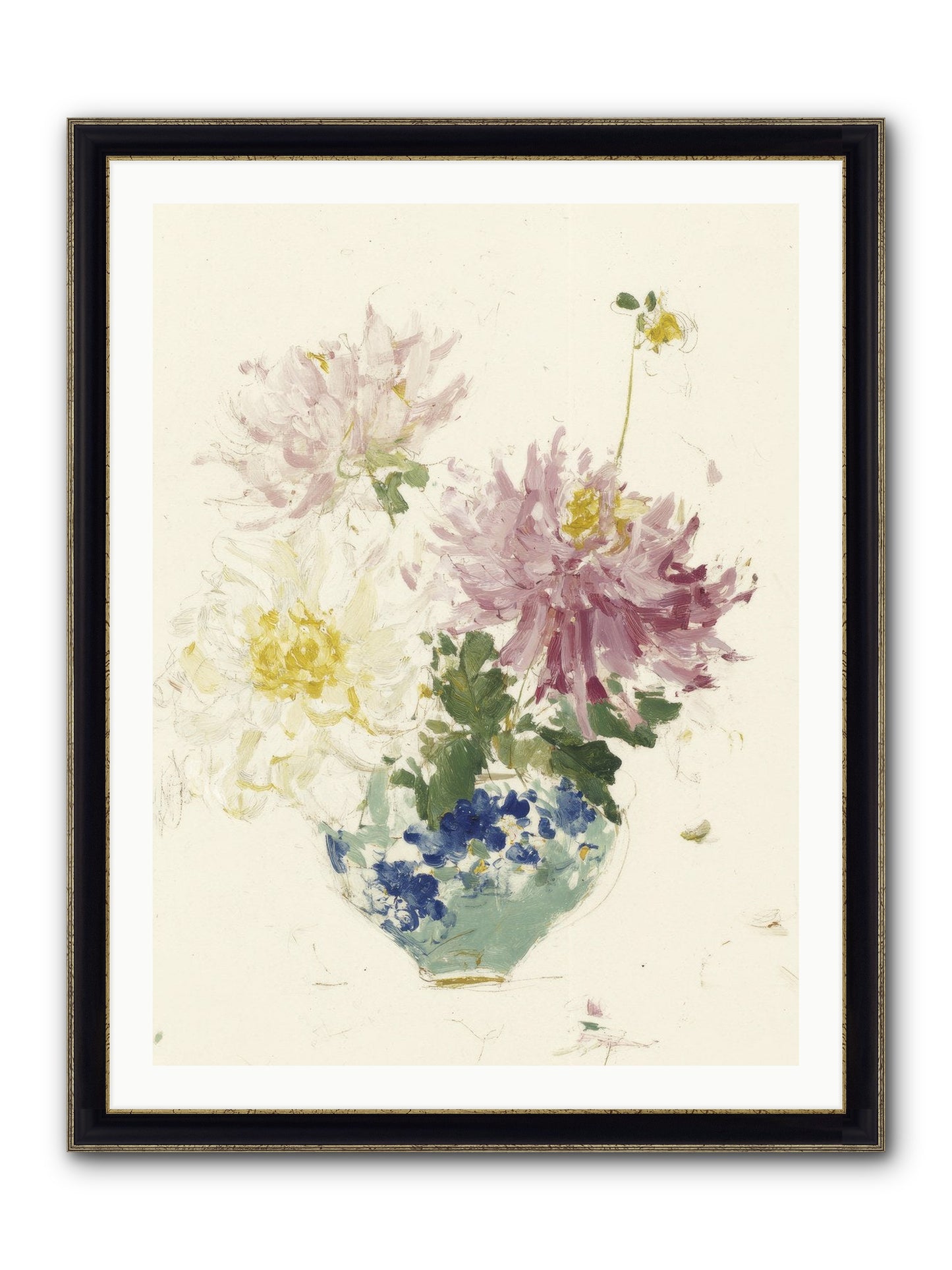 Fading Softly Framed Print - Black & Gold 30x40