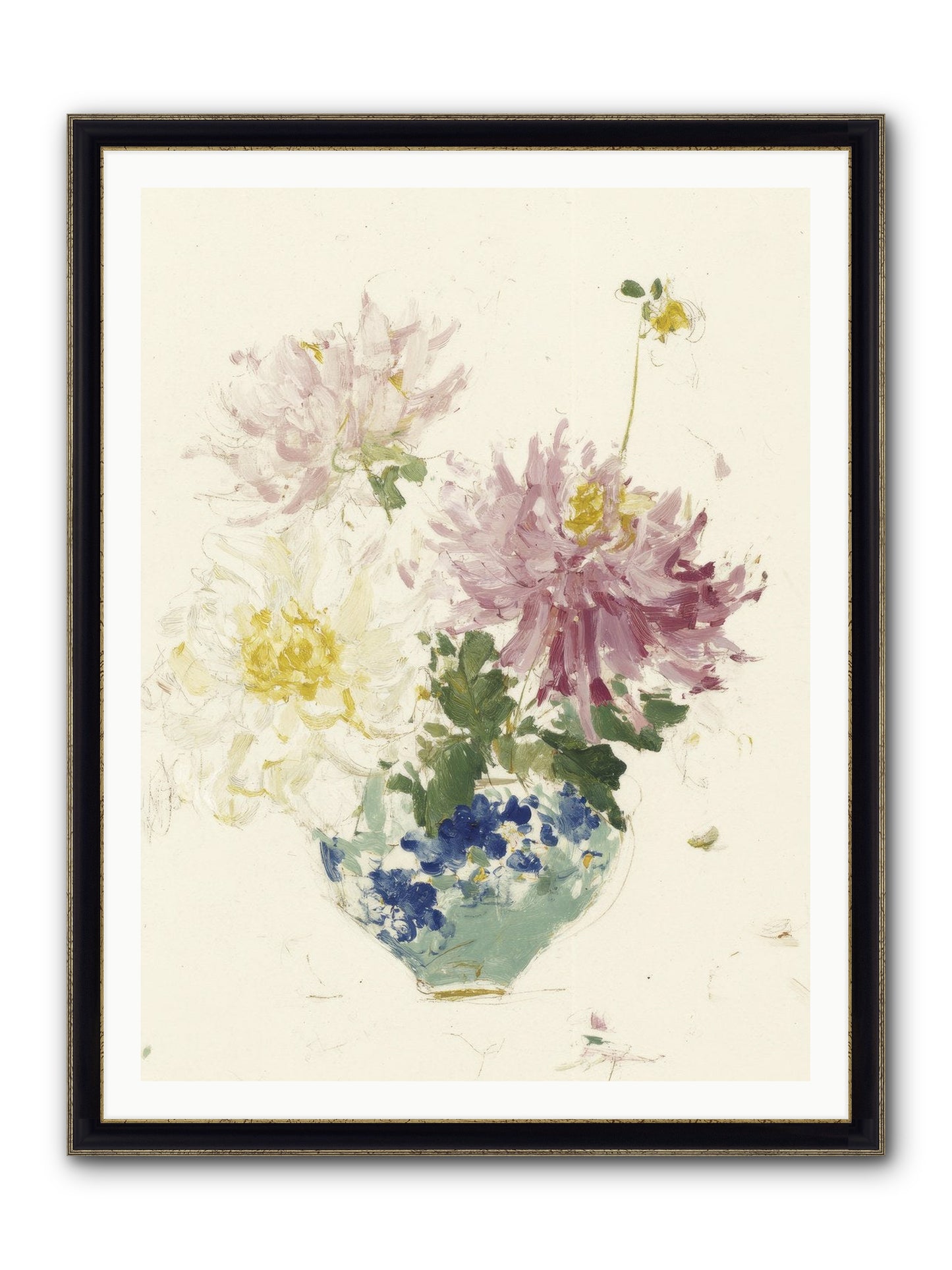 Fading Softly Framed Print - Black & Gold 36x48