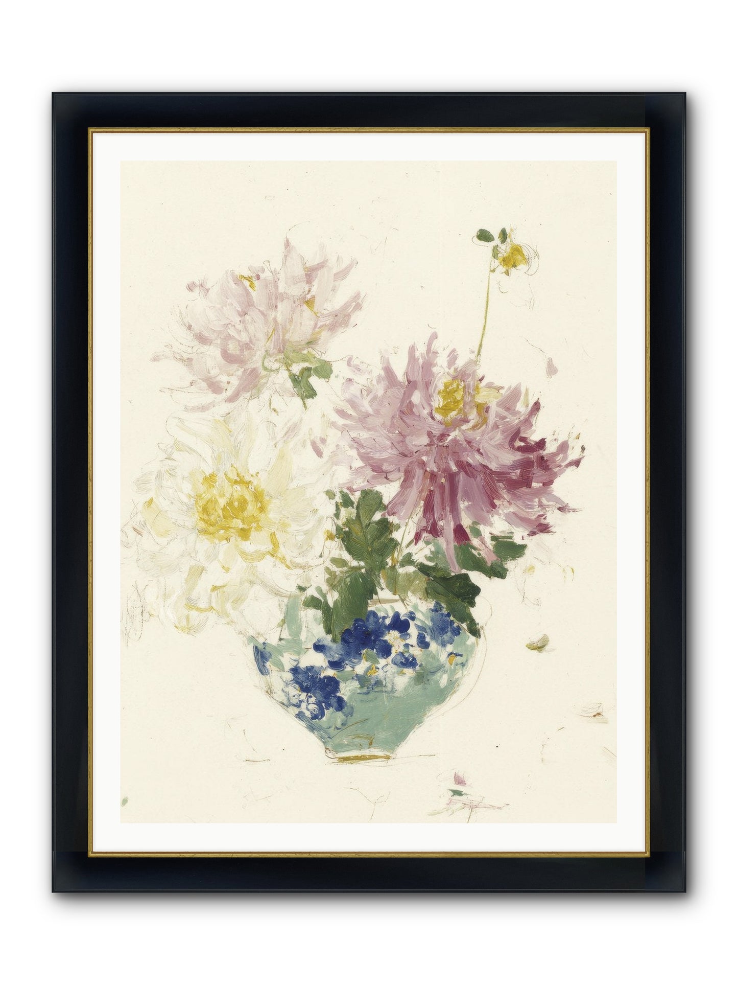 Fading Softly Framed Print - Wide Black w/Gold 36x48