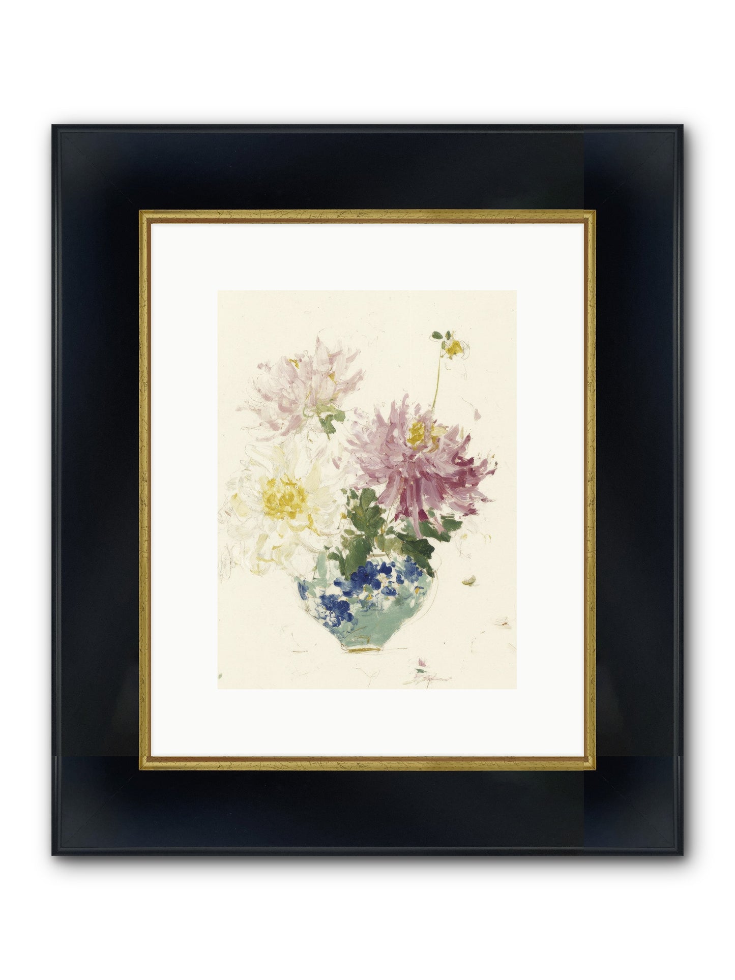 Fading Softly Framed Print - Wide Black w/Gold 9x12