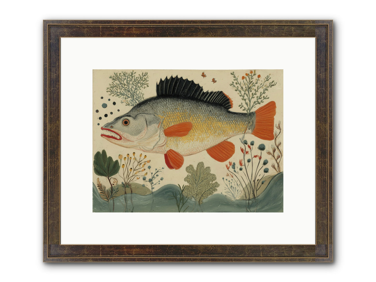 Fairy Tale Fins Framed Print - Slimwoods Black/Gold 12x9
