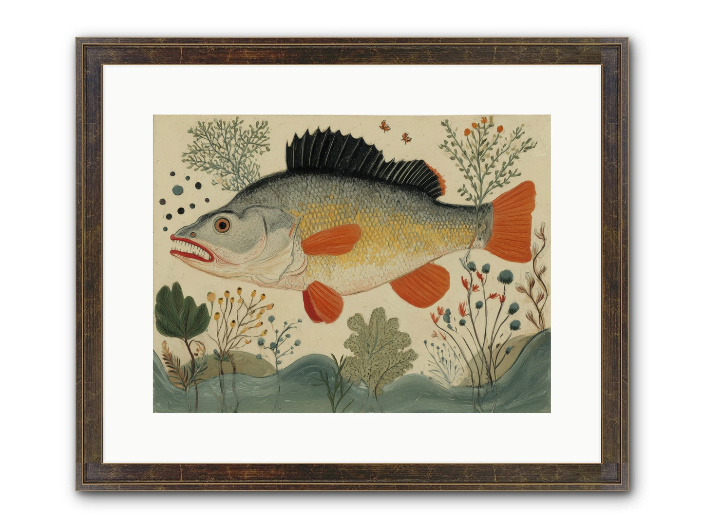 Fairy Tale Fins Framed Print - Slimwoods Black/Gold 16x12