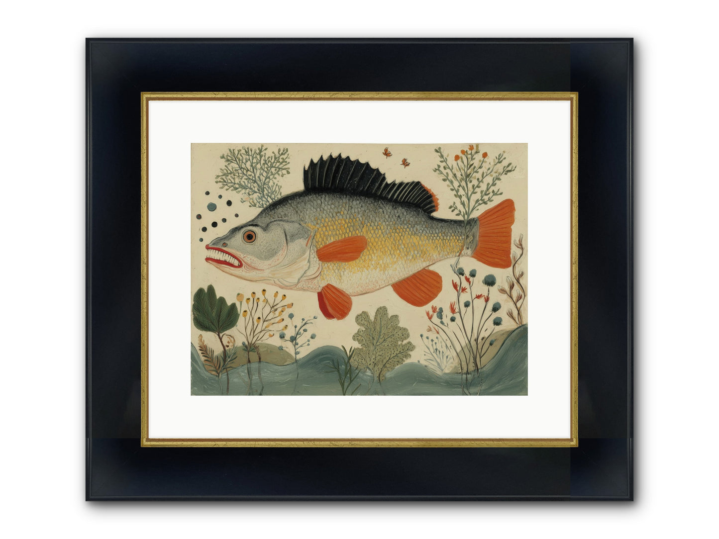Fairy Tale Fins Framed Print - Wide Black w/Gold 16x12