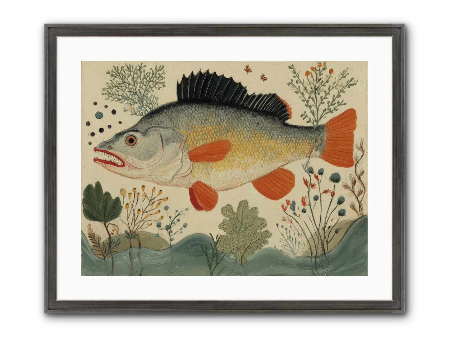 Fairy Tale Fins Framed Print - Slimwoods Black/Silver 24x18