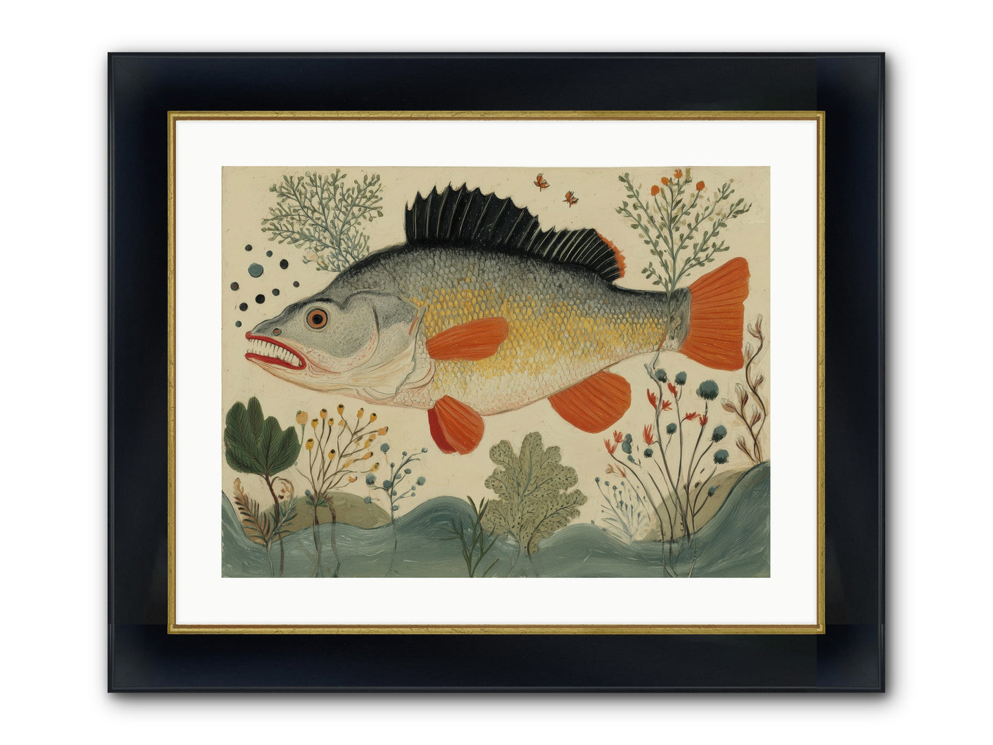 Fairy Tale Fins Framed Print - Wide Black w/Gold 24x18