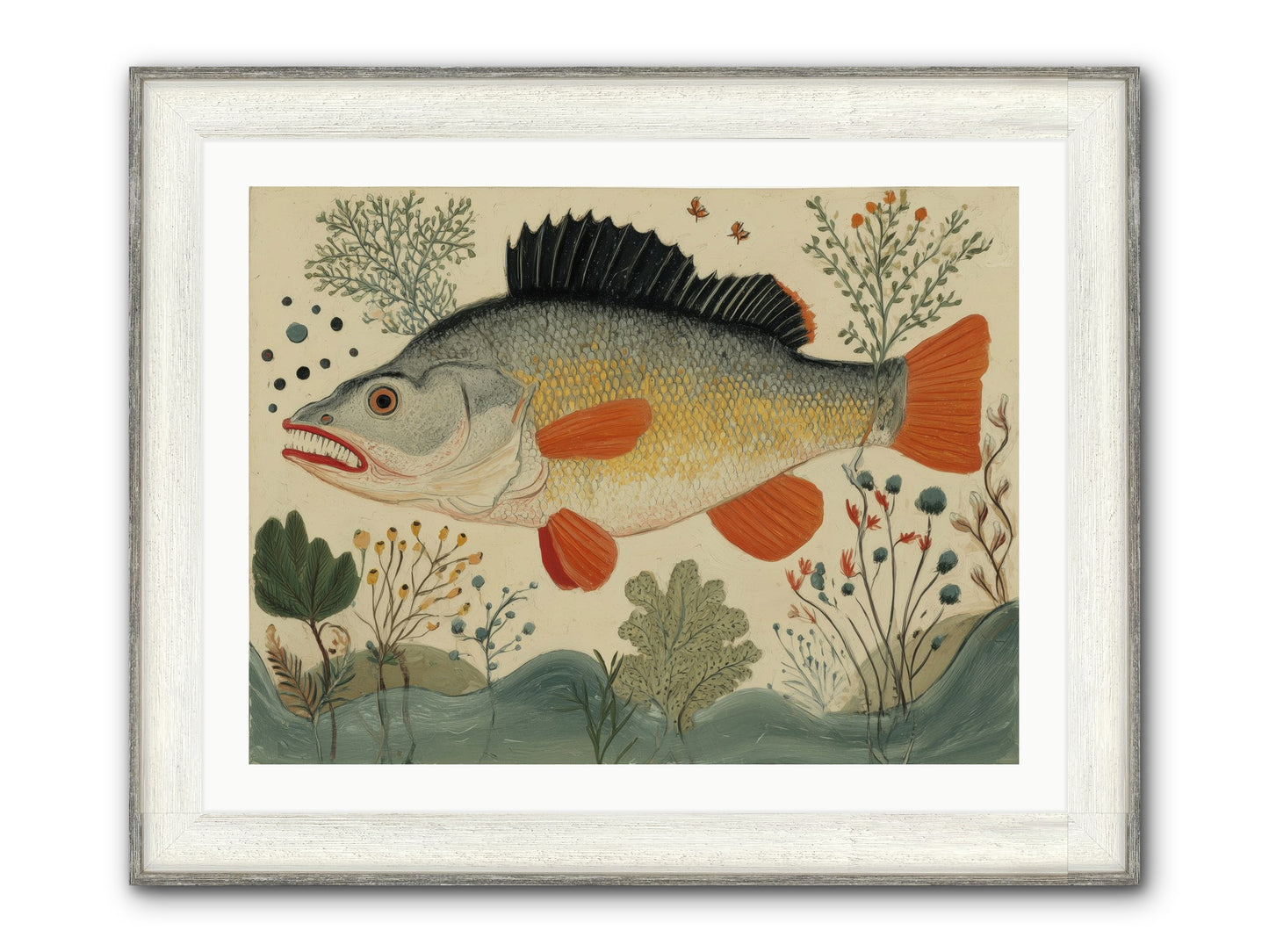 Fairy Tale Fins Framed Print - Driftwood White 32x24