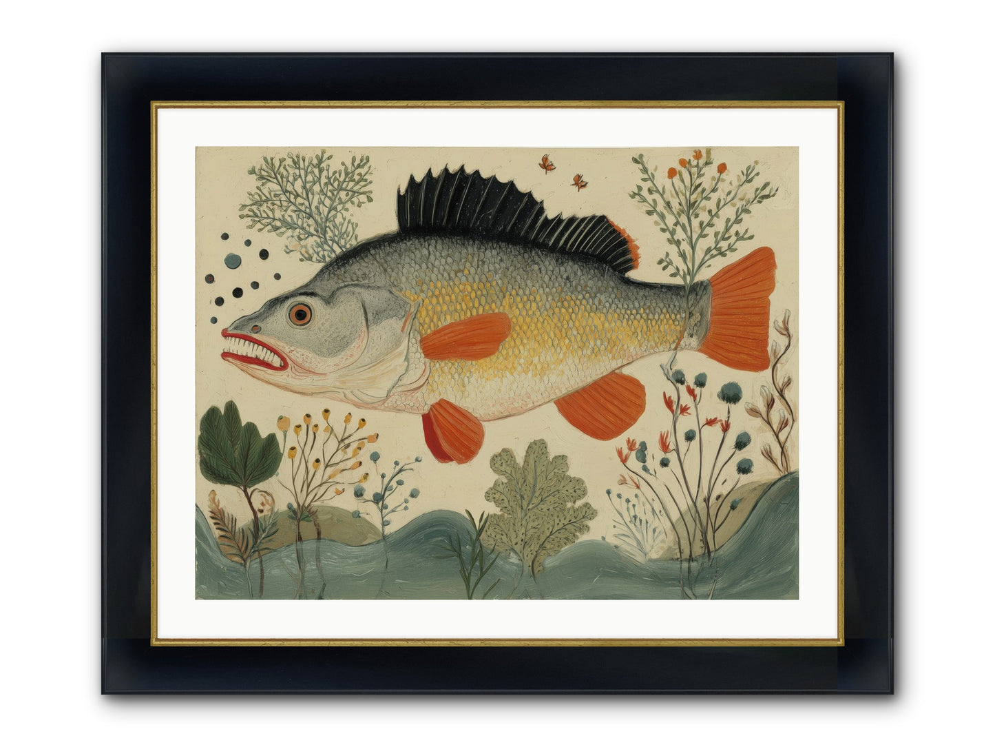 Fairy Tale Fins Framed Print - Wide Black w/Gold 32x24