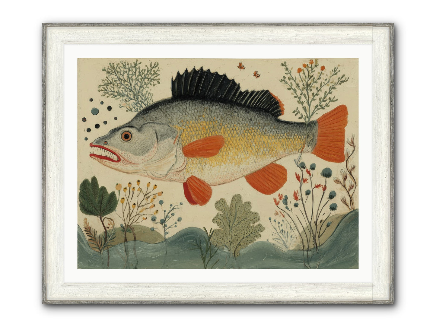 Fairy Tale Fins Framed Print - Driftwood White 40x30