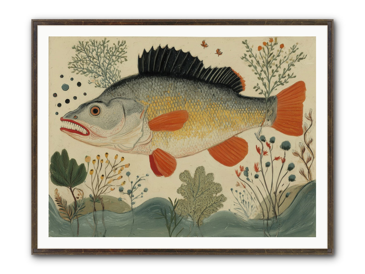 Fairy Tale Fins Framed Print - Slimwoods Black/Gold 48x36