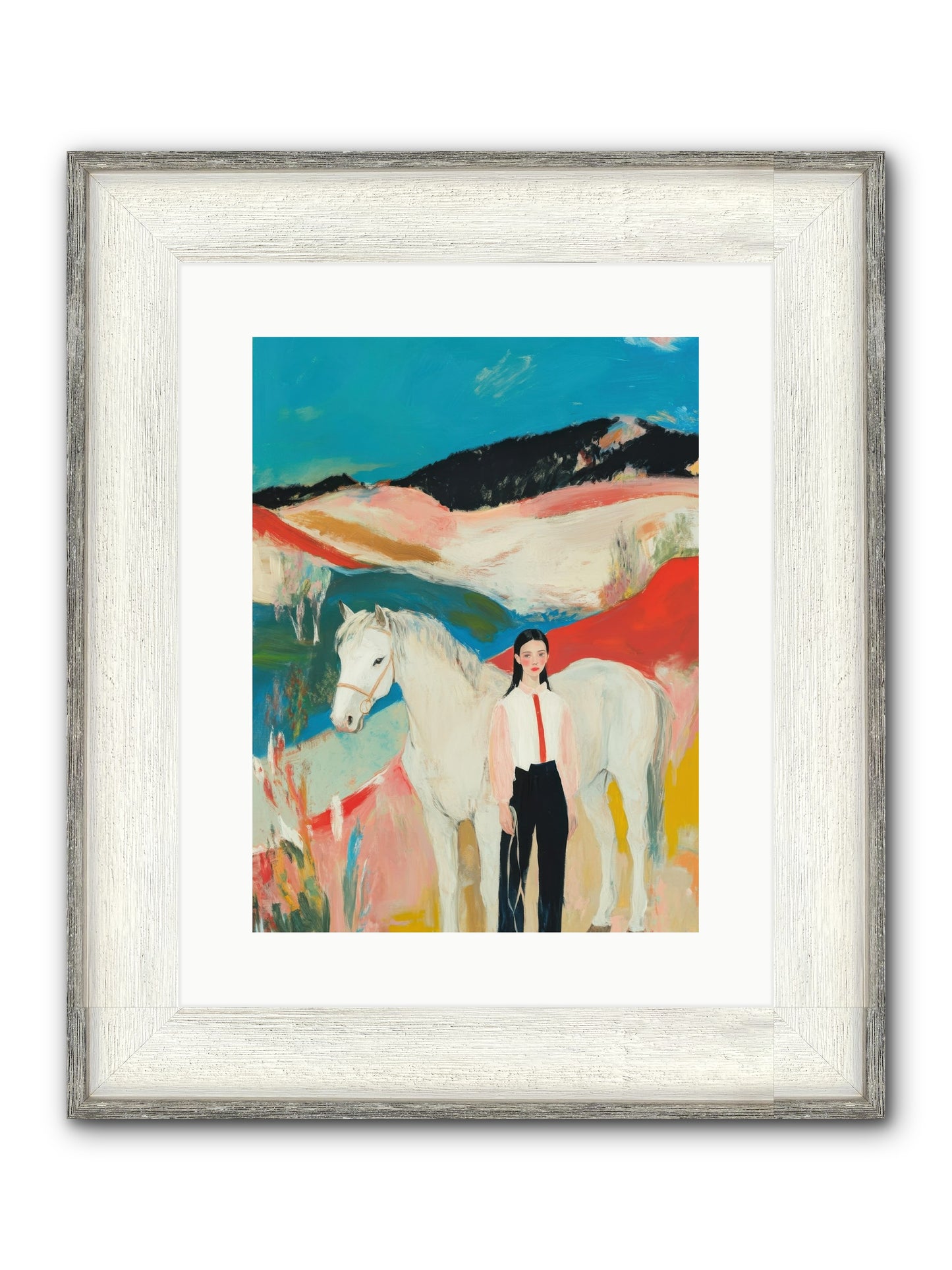 Faithful Hooves & Heartstrings Framed Print - Driftwood White 12x16