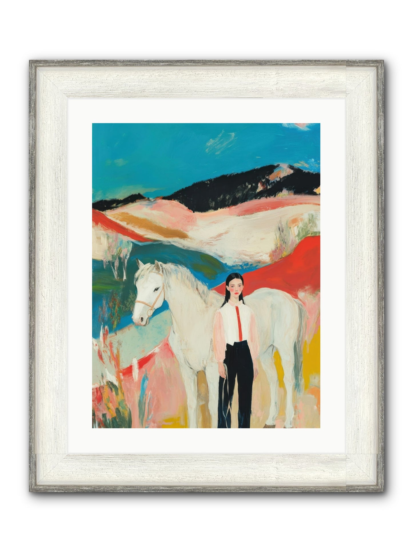 Faithful Hooves & Heartstrings Framed Print - Driftwood White 18x24