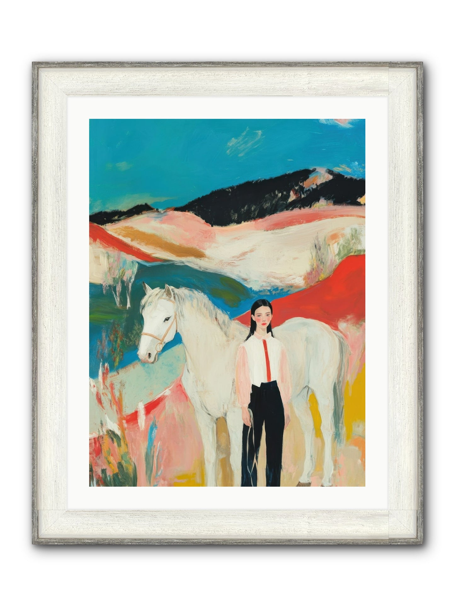 Faithful Hooves & Heartstrings Framed Print - Driftwood White 24x32